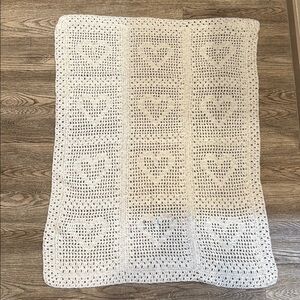 Handmade Crochet Heart Blanket